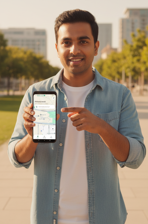 Person using app
